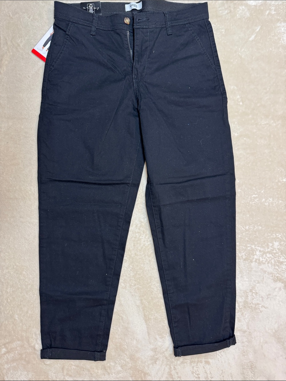 Kensie Black Cuffed Tapered Pants